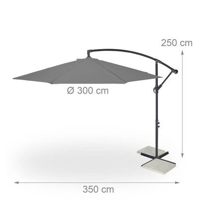Artikelbild 7 für relaxdays Sonnenschirm rund, grau neigbar Ø 300,0 cm, 1 St., Artikelnummer 767794