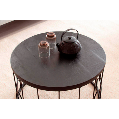 Artikelbild 5 für WOHNLING Couchtisch rund Massivholz schwarz 60,0 x 60,0 x 36,0 cm, 1 St., Artikelnummer 314639