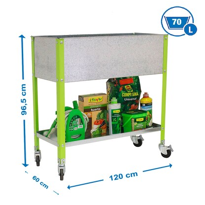 Artikelbild 2 für Simonrack Hochbeet SIMONGARDEN URBAN Metall grün, silber rechteckig 120,0 x 92,5 cm, 1 St., Artikelnummer 360119