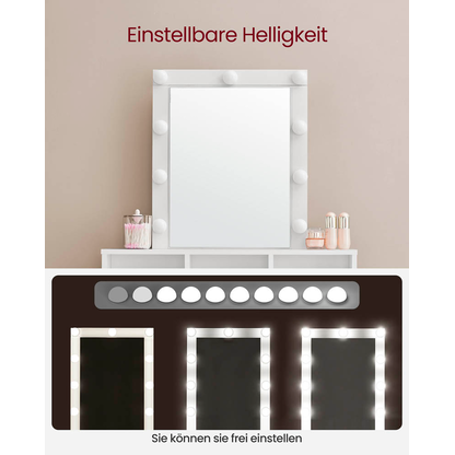 Artikelbild 8 für VASAGLE Schminktisch rechteckig Melamin, Spanplatte weiß 80,0 x 40,0 x 145,0 cm, 1 St., Artikelnummer 439057