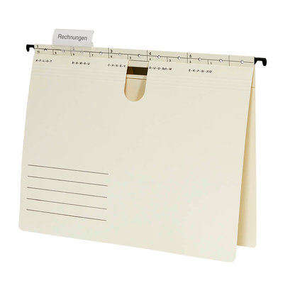 Artikelbild 2 für Hängehefter Karton chamois DIN A4 1x kaufmännische Heftung, 50 St., Artikelnummer 182378