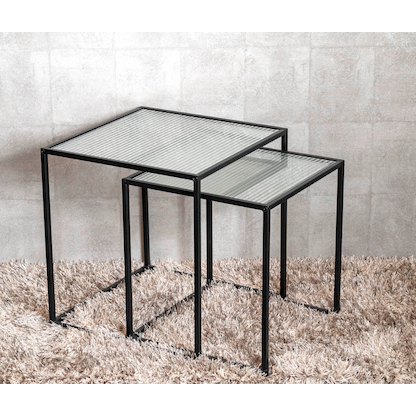 Artikelbild 3 für HAKU Möbel Beistelltische-Set quadratisch Sicherheitsglas schwarz, 2 St., Artikelnummer 142487