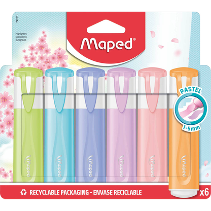 Artikelbild für maped Fluo Peps pastell Textmarker farbsortiert, 6 St., Artikelnummer 260329