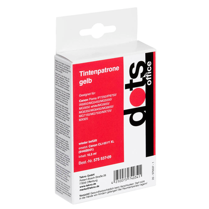 Artikelbild 2 für dots gelb Druckerpatrone kompatibel zu Canon CLI-551 XL Y, Artikelnummer 575537