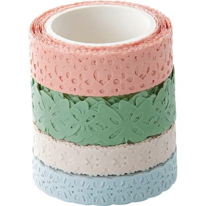 Artikelbild 2 für folia Washi Dekor pastell Deko-Klebeband matt 10,0/15,0 mm x 5,0 m 4 Rollen, Artikelnummer 192181