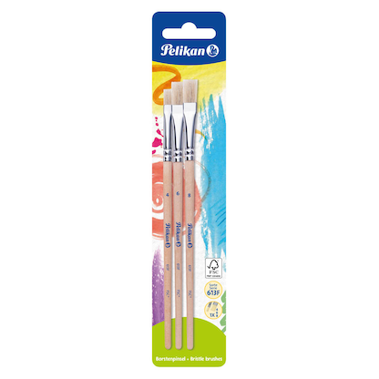Artikelbild für Pelikan 613F Pinsel-Set Größe 4, 6, 8, 3-teilig, Artikelnummer 929101