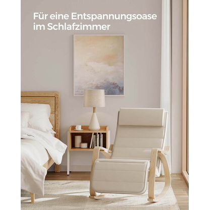 Artikelbild 4 für SONGMICS Schaukelstuhl beige braun Stoff 67,0 x 121,5 x 84,0 cm, 1 St., Artikelnummer 262248