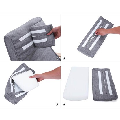 Artikelbild 10 für SONGMICS Schaukelstuhl grau natur Stoff 67,0 x 115,0 x 91,0 cm, 1 St., Artikelnummer 291429