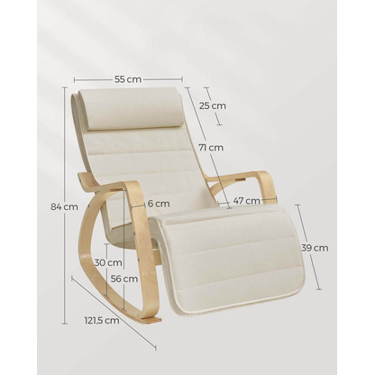 Artikelbild 5 für SONGMICS Schaukelstuhl beige braun Stoff 67,0 x 121,5 x 84,0 cm, 1 St., Artikelnummer 262248