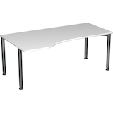 Artikelbild 1 für geramöbel Flex höhenverstellbarer Schreibtisch lichtgrau, anthrazit Trapezform, 4-Fuß-Gestell grau 180,0 x 80,0/100,0 cm, Artikelnummer 879686