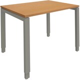 Artikelbild 1 für fm Sidney höhenverstellbarer Schreibtisch buche rechteckig, 4-Fuß-Gestell Quadratrohr silber 100,0 x 80,0 cm, Artikelnummer 353322