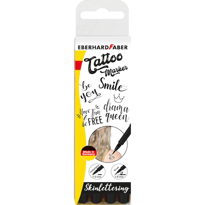 Artikelbild für EBERHARD FABER Skinlettering Tattoostifte schwarz 1,0 - 5,0 mm, 4 St., Artikelnummer 419281