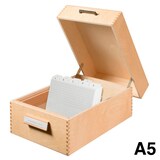 Artikelbild 1 für HAN Karteikasten DIN A5 für 1.500 Karteikarten braun mit Deckel, Artikelnummer 451278