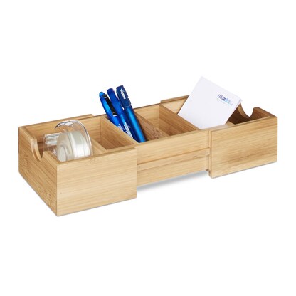 Artikelbild für relaxdays Karteikasten DIN A8 braun ohne Deckel, Artikelnummer 516190