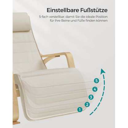 Artikelbild 6 für SONGMICS Schaukelstuhl beige braun Stoff 67,0 x 121,5 x 84,0 cm, 1 St., Artikelnummer 262248