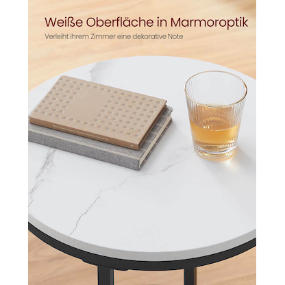 Artikelbild 8 für VASAGLE Beistelltisch rund Spanplatte weiß 45,0 x 45,0 x 55,0 cm, 1 St., Artikelnummer 290538