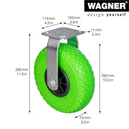 Artikelbild 2 für WAGNER® design yourself Schwerlast-Bockrolle RO 7266 grün, Artikelnummer 419947