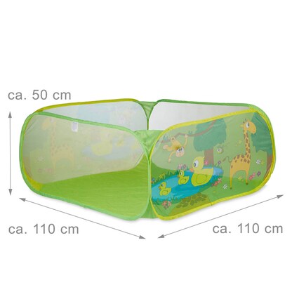 Artikelbild 3 für relaxdays Bällebad Tiermotive grün 110,0 x 110,0 x 50,0 cm, Artikelnummer 374243