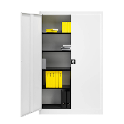 Artikelbild für mauser Stahlschrank entero BF6 - 12 -7035/7035 lichtgrau 4 Fachböden 120,0 x 60,0 x 195,0 cm, aufgebaut, 1 St., Artikelnummer 258638