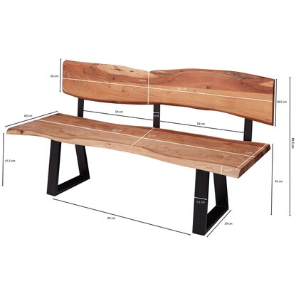 Artikelbild 2 für WOHNLING Sitzbank WL5.639 akazie Holz 180,0 cm, Artikelnummer 545273