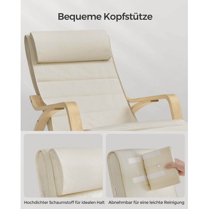 Artikelbild 7 für SONGMICS Schaukelstuhl beige braun Stoff 67,0 x 121,5 x 84,0 cm, 1 St., Artikelnummer 262248