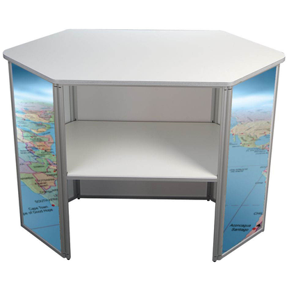 Artikelbild für update displays Messetheke gerade, weiß 122,5 x 55,0 x 93,0 cm, Artikelnummer 646719