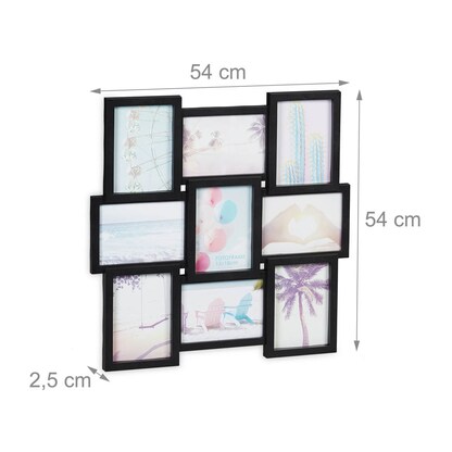 Artikelbild 2 für relaxdays Collage-Bilderrahmen schwarz 54,0 x 54,0 cm, 1 St., Artikelnummer 522084