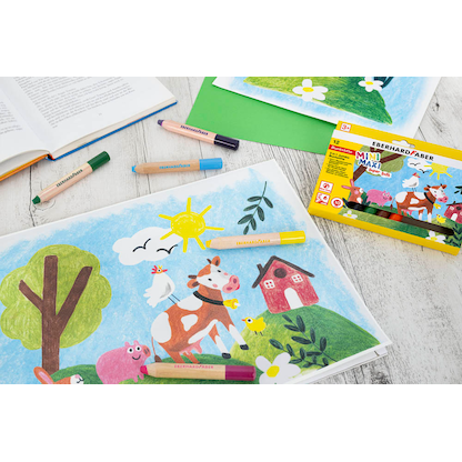 Artikelbild 3 für EBERHARD FABER Jumbo MiniMaxi 3in1 Buntstifte farbsortiert, 12 St., Artikelnummer 100087