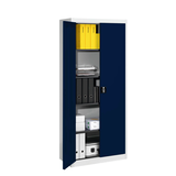 Artikelbild 1 für mauser Stahlschrank entero BF4 7035/5003 lichtgrau, saphirblau 4 Fachböden 95,0 x 42,0 x 195,0 cm, aufgebaut, 1 St., Artikelnummer 258653