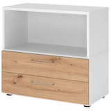 Artikelbild 1 für HAMMERBACHER Regalschrank FlexWall, VFW28S2KG/W/R/BS weiß, asteiche 80,0 x 40,0 x 74,6 cm, 1 St., Artikelnummer 950232