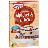 Artikelbild 1 für Dr. Oetker Schoko Dekor Alphabet & Ziffern Dekor, 1 St., Artikelnummer 576669