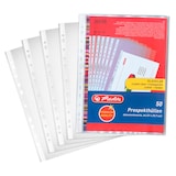 Artikelbild 1 für herlitz Prospekthüllen DIN A4 glasklar glatt 0,09 mm, 50 St., Artikelnummer 749867