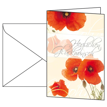 Artikelbild für SIGEL Glückwunschkarten Mohnblumen DS003 DIN A6, 10 St., Artikelnummer 157099