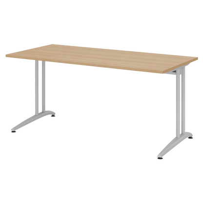 Artikelbild 4 für HAMMERBACHER Altus Schreibtisch eiche rechteckig, C-Fuß-Gestell silber 160,0 x 80,0 cm, Artikelnummer 628622
