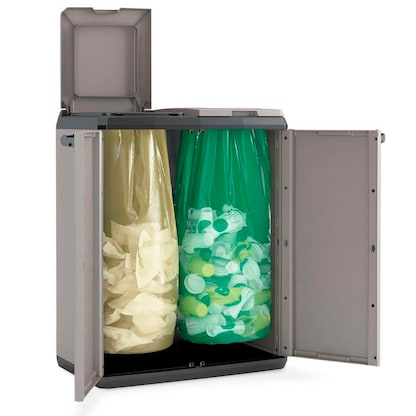 Artikelbild für WIHEDÜ Mülltrenner Outdoor 2x 110,0 l grau/schwarz, 1 St., Artikelnummer 743276