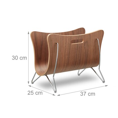 Artikelbild 2 für relaxdays Zeitungsständer 10021238_0 braun Holz, DIN A4 quer, Artikelnummer 473791