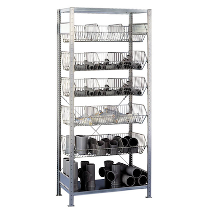 Artikelbild für SCHULTE Drahtkorb-Schwerlastregal 13674 silber, verzinkt 100,0 x 50,0 x 230,0 cm, Artikelnummer 854880