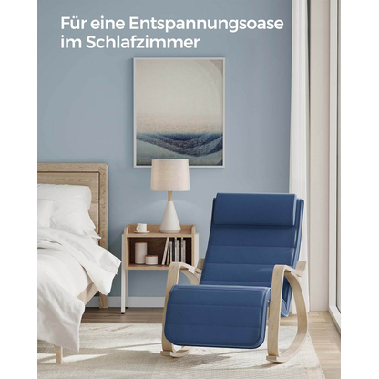 Artikelbild 3 für SONGMICS Schaukelstuhl blau braun Stoff 67,0 x 121,5 x 84,0 cm, 1 St., Artikelnummer 290918