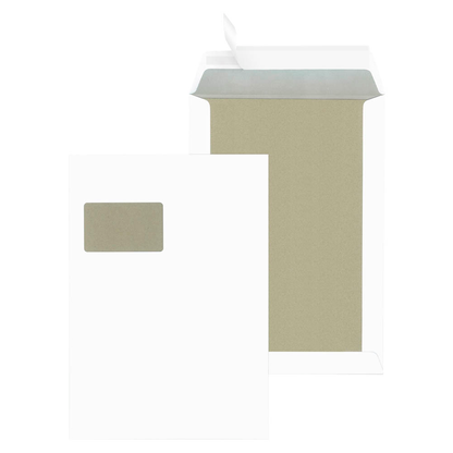 Artikelbild für MAILmedia Papprückwandtaschen DIN C4 mit Fenster weiß 100 St., Artikelnummer 125435