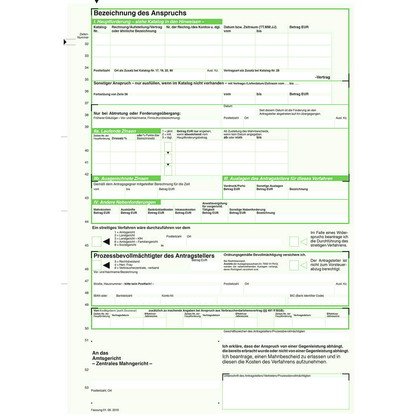 Artikelbild 2 für RNK-Verlag Mahnbescheide für maschinelle Bearbeitung Formulare 705/10, 10 St., Artikelnummer 622252