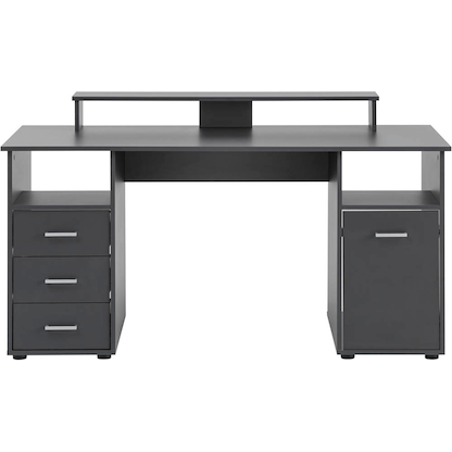 Artikelbild 6 für MÖBELPARTNER Niels light Schreibtisch anthrazit rechteckig, Wangen-Gestell grau 150,0 x 70,0 cm, Artikelnummer 650331