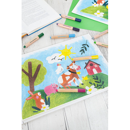 Artikelbild 6 für EBERHARD FABER Jumbo MiniMaxi 3in1 Buntstifte farbsortiert, 12 St., Artikelnummer 100087