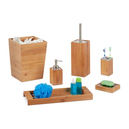 Artikelbild für relaxdays Badaccessoires-Set braun, 1 Set, Artikelnummer 400510
