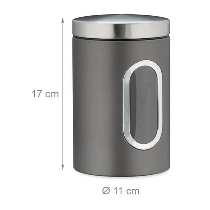 Artikelbild 4 für relaxdays Vorratsdose 17,0 cm hoch grau 1,4 l, 1 St., Artikelnummer 472892