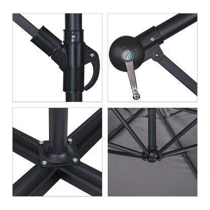 Artikelbild 8 für relaxdays Sonnenschirm rund, grau neigbar Ø 300,0 cm, 1 St., Artikelnummer 767794