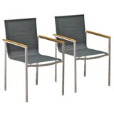 Artikelbild 1 für Garden Pleasure Gartenstühle mit Armlehnen DENVER dunkelgrau, Metall, 2 St., Artikelnummer 898144