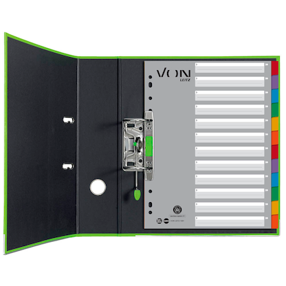 Artikelbild 2 für VON LEITZ Register DIN A4 Vollformat blanko grau-weiß 12-teilig, 1 Satz, Artikelnummer 635908