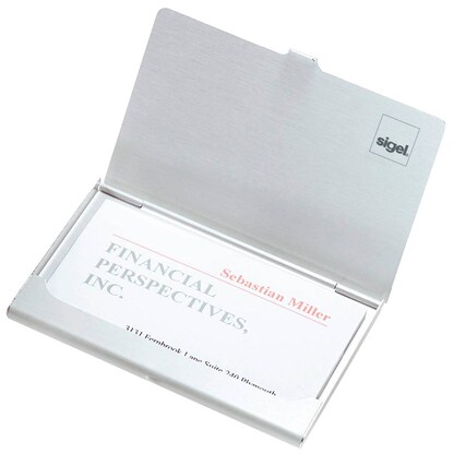 Artikelbild 2 für SIGEL Visitenkartenetui silber, für bis zu 15 Visitenkarten, Artikelnummer 287839