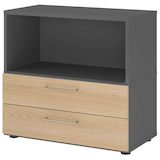 Artikelbild 1 für HAMMERBACHER Regalschrank FlexWall, VFW28S2KG/G/E/BS grafit, eiche 80,0 x 40,0 x 74,6 cm, 1 St., Artikelnummer 950257