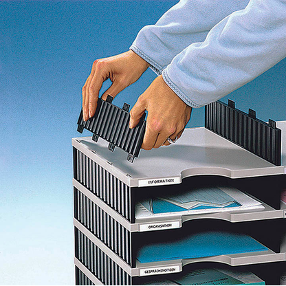 Artikelbild 2 für styro Sortierstation Styrodoc grau/schwarz mit 18 Fächern, Artikelnummer 435784